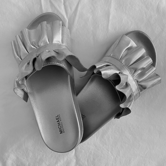 Michael Kors Silver Slippers - Picture 5 of 5
